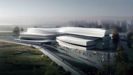 An impression of the Yinchuan Art Museum that will be part of the Yellow River Arts Centre