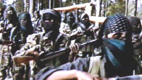 File photo (2001) of militants training in Pakistan