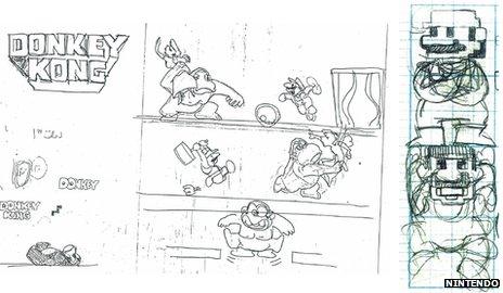 concept art of donkey kong by shigeru miyamoto