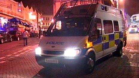 Police van in Newquay