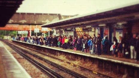 Crowded platform at Twickenham (Pic: Tom Box)