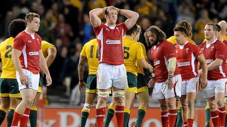 Bradley Davies shows his disappointment after losing the series to Australia in Melbourne