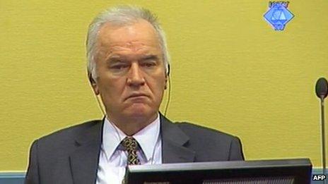 Ratko Mladic in courtroom in The Hague. Photo: May 2012
