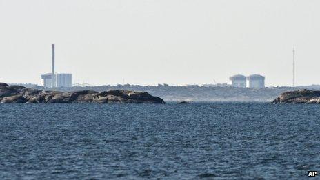 A landscape view of the Ringhals nuclear power station on the southwest coast of Sweden