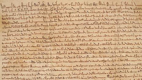Magna Carta 1217 version, image by Hereford Cathedral