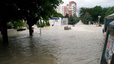 the flood in the city of Gelendzhik