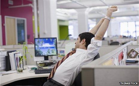 Office worker sitting down