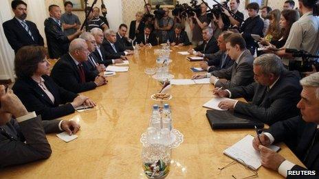 Syrian opposition delegation meets Sergei Lavrov in Moscow (11 July 2012)