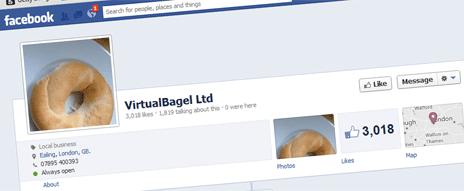 Screenshot of VirtualBagel's Facebook page
