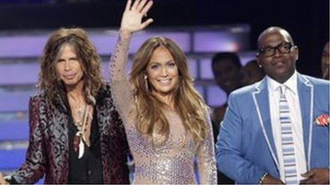 Judges Steven Tyler, Jennifer Lopez and Randy Jackson