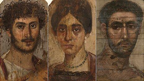 Portrait panels of mummies