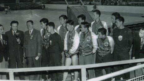 China's basketball team beat Great Britain during the 1948 Games