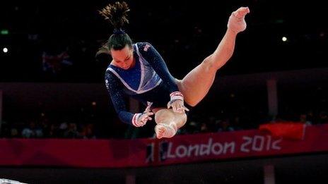 Beth Tweddle on her way to a bronze medal at London 2012