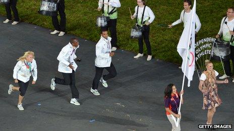 Independent athletes parade at The Olympics opening ceremony