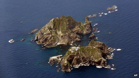 File images of the islands known as Dokdo in South Korea and Takeshima in Japan