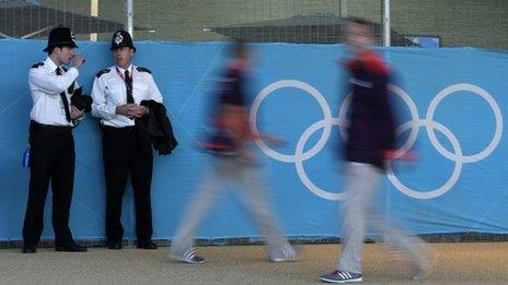 Police at Olympic venue