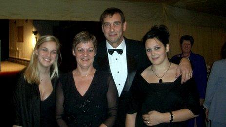 Tony Nicklinson pictured in 2004 with his wife and two daughters