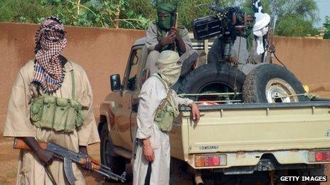Islamist fighters in Kidal in northern Mali (7 August 2012)