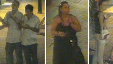 CCTV images of four people