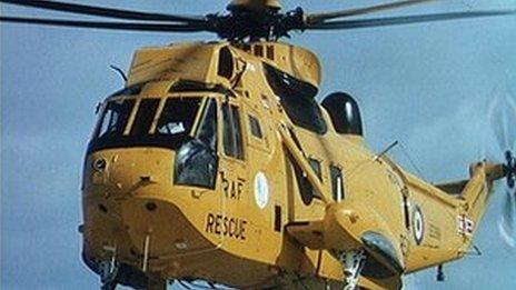 An RAF rescue helicopter