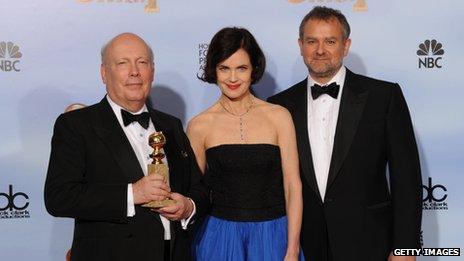 Downton Abbey writer Julian Fellowes and stars Elizabeth McGovern and Hugh Bonneville
