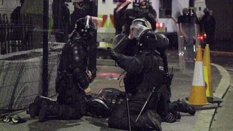 PSNI officers tend to colleague