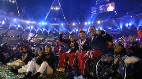 Paralympians at the closing ceremony in London (9 Sept 2012)