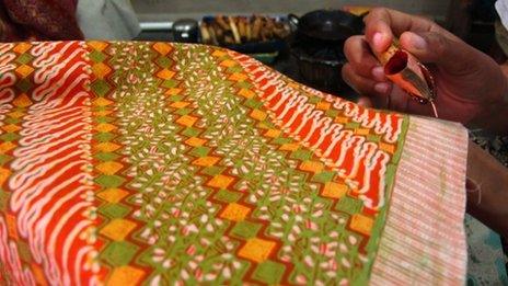 Batik cloth being made at Bin House