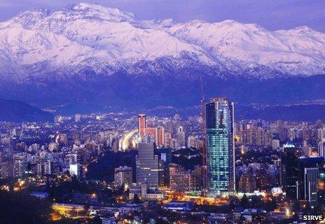 Titanium tower in Santiago