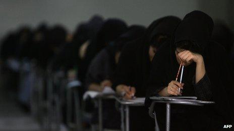 A university entrance exam at a high school in Tehran, June 2009