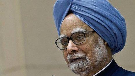 Prime Minister Manmohan Singh in at a meeting in Delhi 16 September 2012