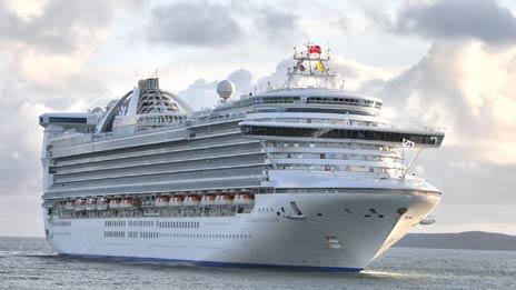 The Caribbean Princess docking in Holyhead recently