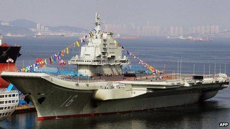 China's first aircraft carrier, the Liaoning, 24 September
