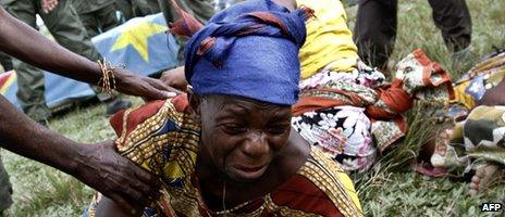 Woman mourning in DR Congo