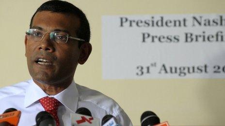 Former Maldivian President Mohamed Nasheed (August 2012)