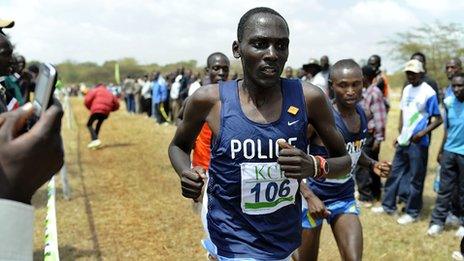 Mathew Kisorio in running in February 2011