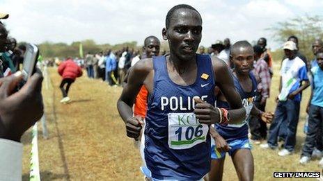 Mathew Kisorio running in February 2011