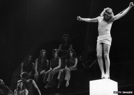 A scene Jesus Christ Superstar at the Palace Theatre, London, 28 July 1972
