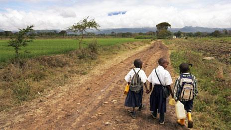 Rural school pupils in Tanzania