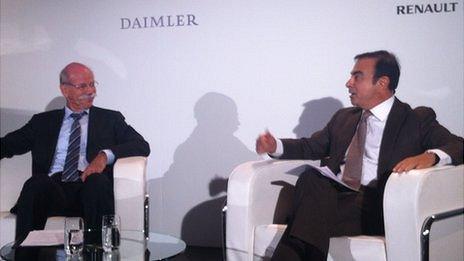 Dieter Zetsche (left) and Carlos Ghosn