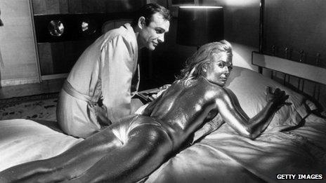 Sean Connery and Shirley Eaton in Goldfinger