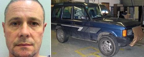 Mark Bridger and his blue Land Rover Discovery