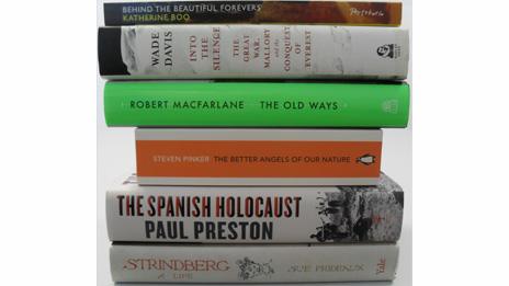 The six books shortlisted for the Samuel Johnson Prize