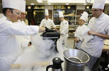 chefs with liquid nitrogen