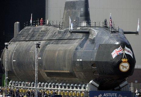 Submarine under construction at BAE's facility in Barrow-in-Furness