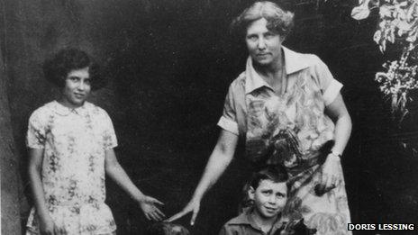Doris Lessing as a child with her mother and brother