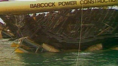 The raising of the wreck in 1982