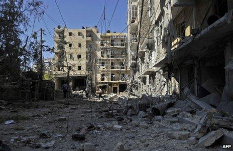 Rubble in Aleppo, 13 October
