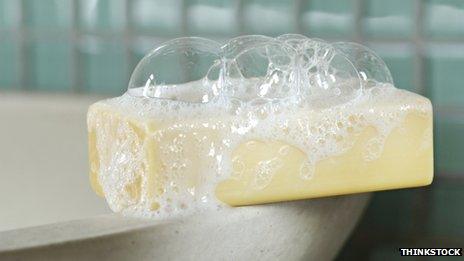 Soap on a sink