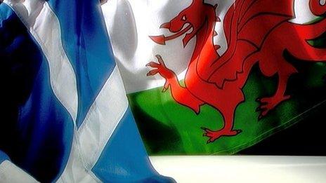 Flags of Scotland and Wales